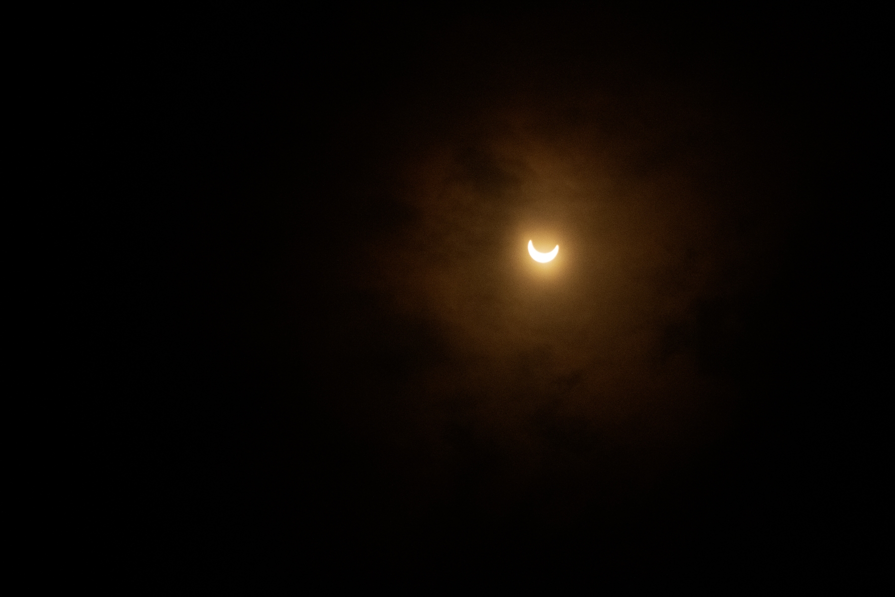 Beginning half of ring of fire eclipse, far out Beginning half of ring of fire eclipse, far out
