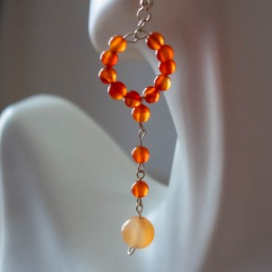 Bead Wreath Dangling a Focal Point Bead (longer)