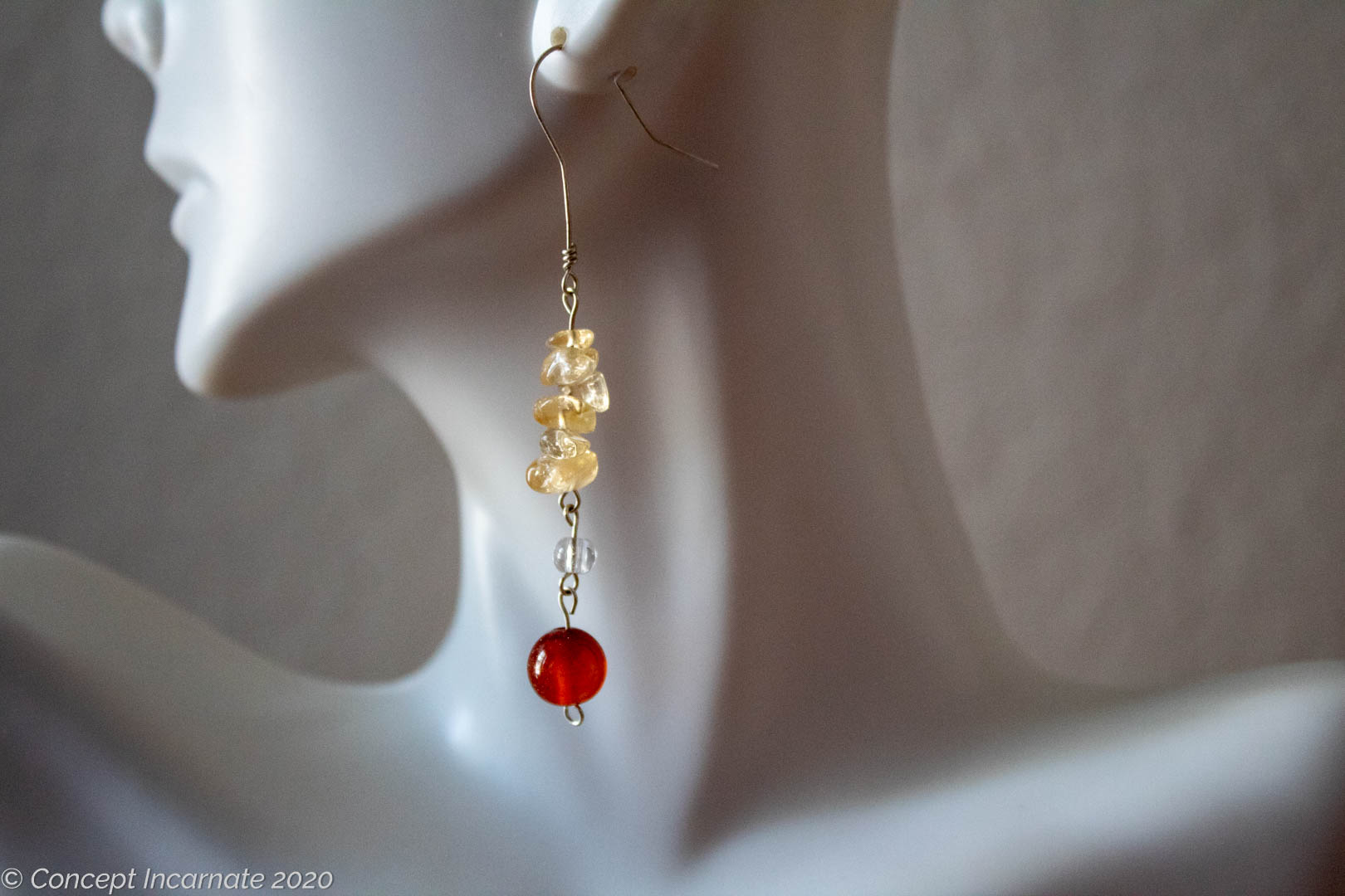 Citrine and Carnelian earing