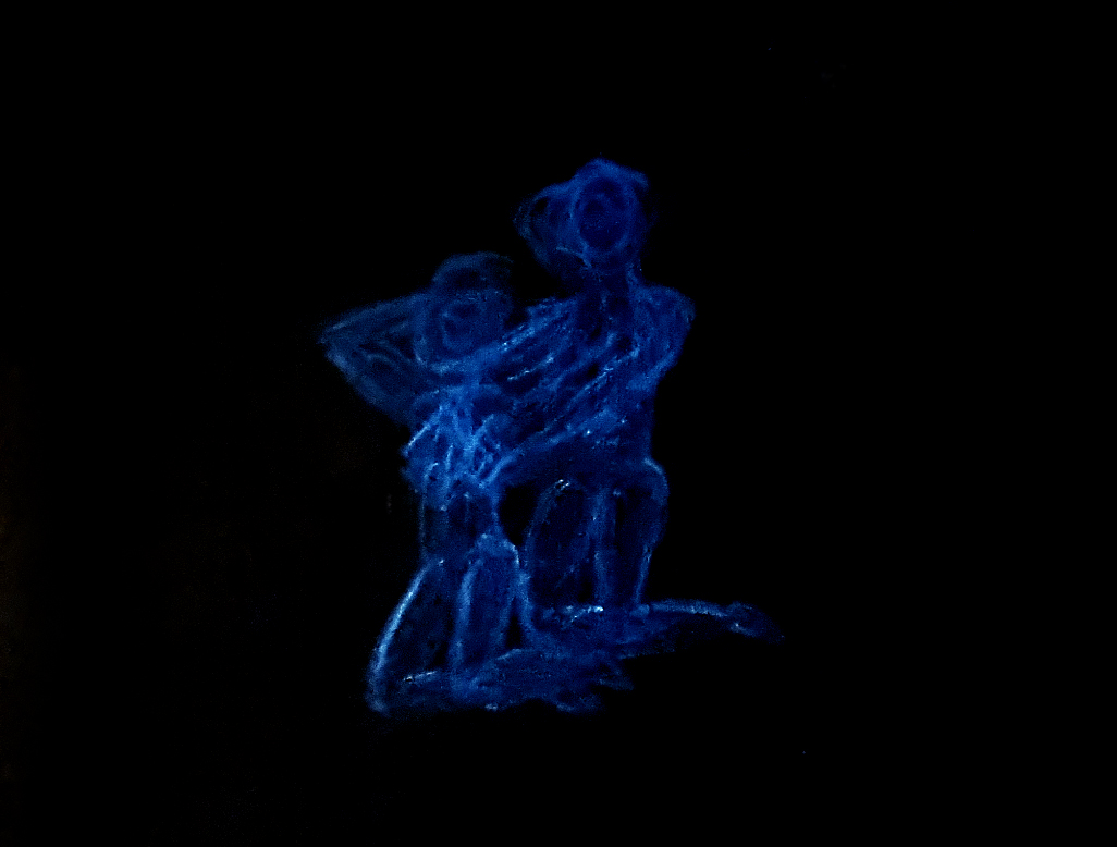 blue people embracing